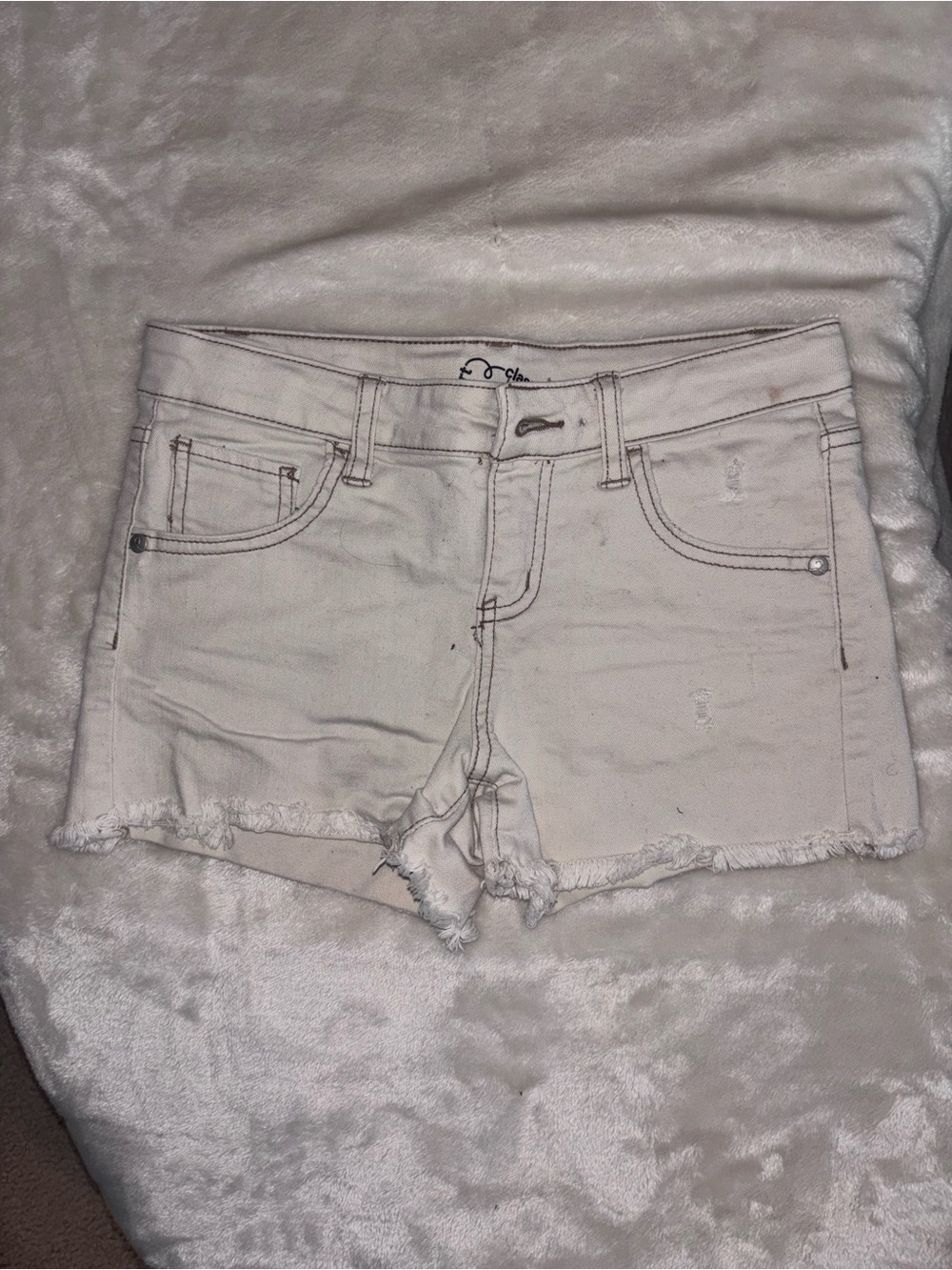 art class White Distressed Denim Cutoff Shorts